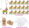 60 Pack Mexico Donkey Party Favor Set – 20 Donkey Keychains, 20 Kraft Thank You Tags & 20 Gift Bags – Mexican Fiesta Cinco de Mayo Birthday & Bachelorette Party Supplies – Perfect for Mother's Day Card Making Displays